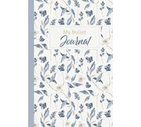 My Bullet Journal - Lined Notebook for Women and Girls | 100 College Ruled Pages | Blue Floral Leaf Cover | Aesthetic Daily Journal | Soft Cover | Gift for Students & Creatives