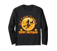 My Cairn Terrier Dog Rides Shotgun Funny Halloween Costumes Maglia a Manica