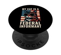 My Cat Is A Federal Informant PopSockets PopGrip Adesivo