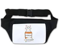 My Cat is Antideprassant Funny Cat Meme Marsupio Bianco