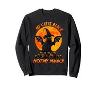 My Cat Is Black Not My Magick Witch Cat Moon Halloween Felpa