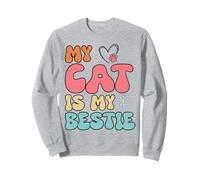 My Cat Is My Bestie Retro Aesthetic Quote Fun Girls Womens Felpa