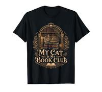 My Cat Is My Book Club Letterary Cat Reader Maglietta