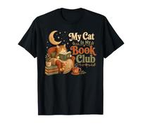 My Cat Is My Book Club Letterary Cat Reader Maglietta