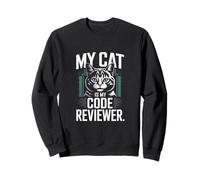 My Cat Is My Code Reviewer Programmatore Divertente Felpa