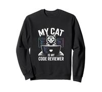 My Cat Is My Code Reviewer Programmatore Divertente Felpa