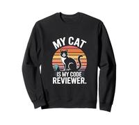 My Cat Is My Code Reviewer Programmatore Divertente Felpa