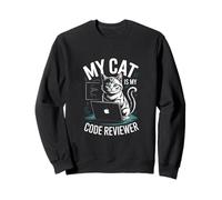 My Cat Is My Code Reviewer Programmatore Divertente Felpa