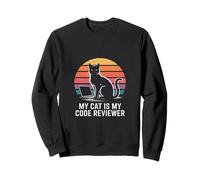 My Cat Is My Code Reviewer Programmatore Divertente Felpa