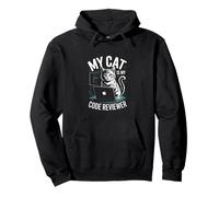 My Cat Is My Code Reviewer Programmatore Divertente Felpa con Cappuccio