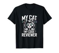 My Cat Is My Code Reviewer Programmatore Divertente Maglietta