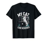 My Cat Is My Code Reviewer Programmatore Divertente Maglietta