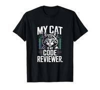 My Cat Is My Code Reviewer Programmatore Divertente Maglietta