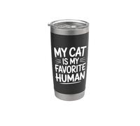 My Cat Is My Favorite Human Bicchiere termico in acciaio inox doppia parete