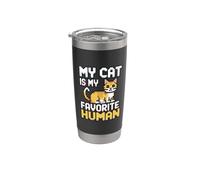 My Cat Is My Favorite Human Bicchiere termico in acciaio inox doppia parete