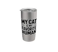 My Cat Is My Favorite Human Bicchiere termico in acciaio inox doppia parete