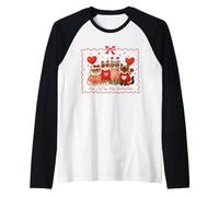 My Cat Is My Valentine - Occhiali a Forma di Cuore con Gattini, per San Valentino Maglia con Maniche Raglan