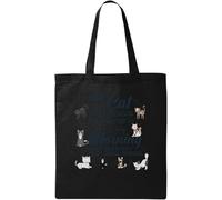 My Cat is The Reason I Wake Up Every Morning Really Early Borsa a mano in cotone biologico naturale nero, taglia unica, Nero, In storlek, Nero , En storlek