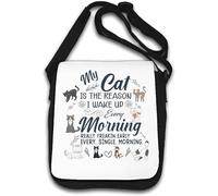 My Cat Is The Reason I Wake Up Every Morning Really Early Borsa a tracolla bianca