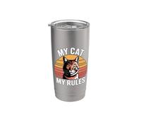 My Cat My Rules Bicchiere termico in acciaio inox doppia parete