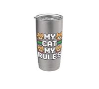 My Cat My Rules Bicchiere termico in acciaio inox doppia parete