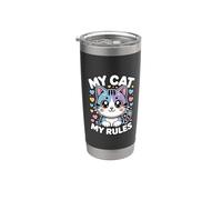My Cat My Rules Bicchiere termico in acciaio inox doppia parete