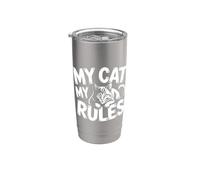 My Cat My Rules Bicchiere termico in acciaio inox doppia parete