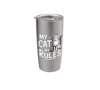 My Cat My Rules Bicchiere termico in acciaio inox doppia parete