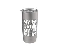 My Cat My Rules Bicchiere termico in acciaio inox doppia parete