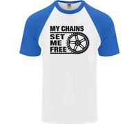 My Catene Set Me Free Ciclismo Ciclisti Moto DA UOMO S/S Baseball T-Shirt