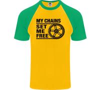 My Catene Set Me Free Ciclismo Ciclisti Moto DA UOMO S/S Baseball T-Shirt
