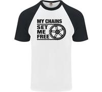 My Catene Set Me Free Ciclismo Ciclisti Moto DA UOMO S/S Baseball T-Shirt
