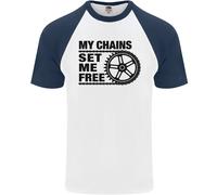My Catene Set Me Free Ciclismo Ciclisti Moto DA UOMO S/S Baseball T-Shirt