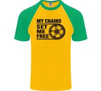 My Catene Set Me Free Ciclismo Ciclisti Moto DA UOMO S/S Baseball T-Shirt