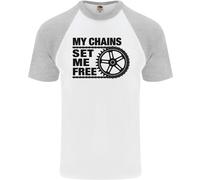 My Catene Set Me Free Ciclismo Ciclisti Moto DA UOMO S/S Baseball T-Shirt
