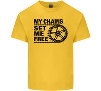 My Catene Set Me Free Ciclismo Ciclisti Moto T-Shirt Ragazzi Ragazze