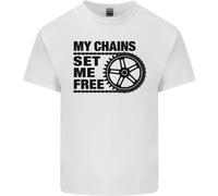 My Catene Set Me Free Ciclismo Ciclisti Moto T-Shirt Ragazzi Ragazze