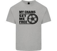 My Catene Set Me Free Ciclismo Ciclisti Moto T-Shirt Ragazzi Ragazze