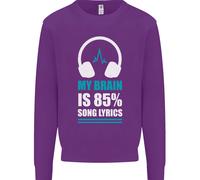 My Cervello Is 85% Testo Canzone Musica Amante Bambini Felpa Maglione