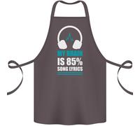 My Cervello Is 85% Testo Canzone Musica Amante Cotone Grembiule 100% Biologico