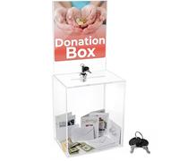 My Charity Boxes, contenitore per donazioni, elezioni, suggerimenti, in materiale acrilico, contenuto visibile