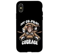 My co-pilot is courage Custodia per iPhone X/XS