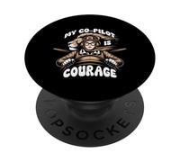My co-pilot is courage PopSockets PopGrip Adesivo