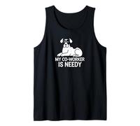 My Co-Worker is Needy Dog Home-Based Worker Cool Remote Work Canotta