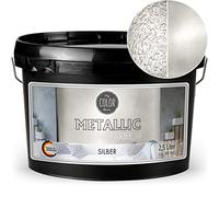 My COLOR Room Pittura murale metallizzata (argento - 2500 ml) effetto - Colore creativo per decorazione da parete con effetto metallizzato per interni, colore decorativo Made in Germany