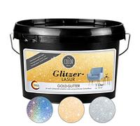 My COLOR Room Vernice glitterata (1000 ml, oro) trasparente per decorazione da parete con effetto glitter per interni, finitura decorativa, made in Germany