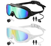 My Cool Summer Goggles, Anti Fog Full-Coverage Goggles with Ear Plugs, No Leaking Swim Glasses for Men Women Youth (C)