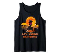 My Corgi Rides Shotgun Dog And Witch Funny Halloween Canotta