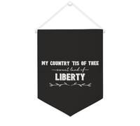 My Country Tis of Thee Sweet Land of Liberty - Striscione in tela motivazionale da appendere alla parete, striscione decorativo per la casa, per soggiorno, camera da letto, ufficio, regali per le