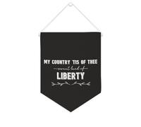My Country Tis of Thee Sweet Land of Liberty - Striscione in tela motivazionale da appendere alla parete, striscione decorativo per la casa, per soggiorno, camera da letto, ufficio, regali per le
